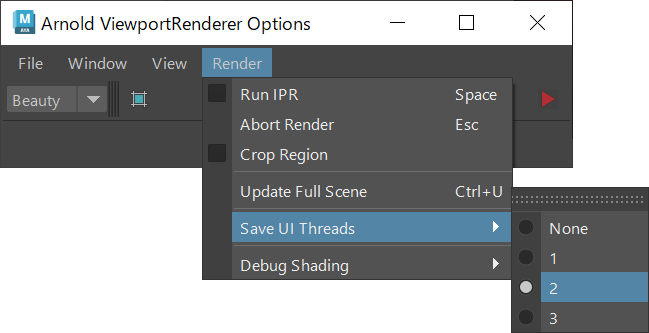 Change the number of UI threads for the viewport