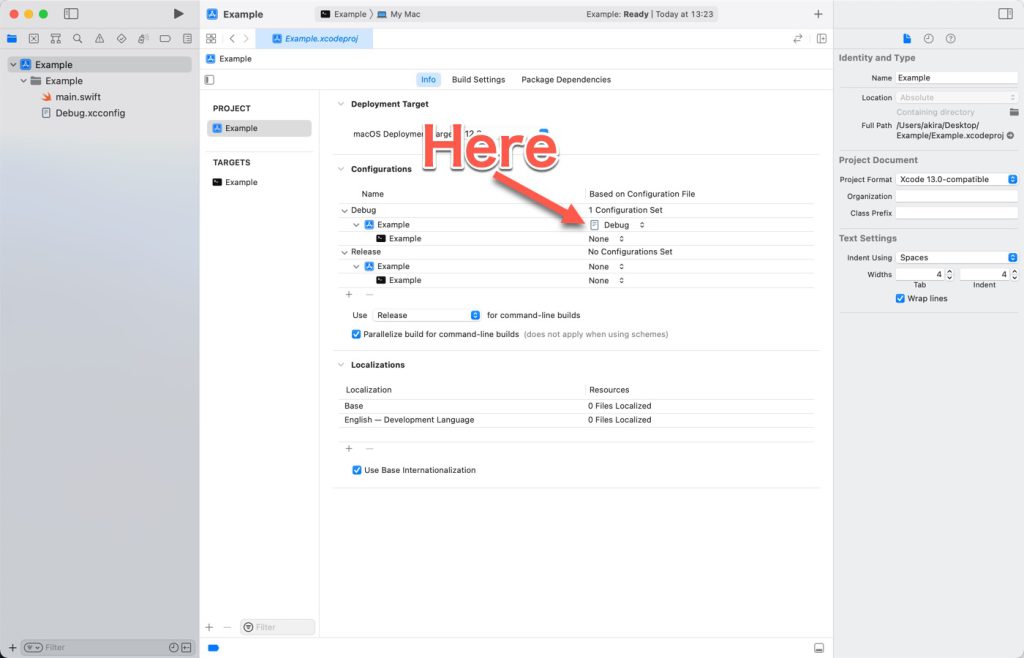 Assign the "Debug" to the debug configuration