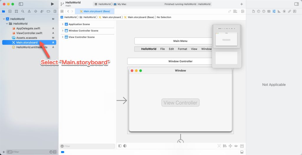 Select "Main.storyboard"