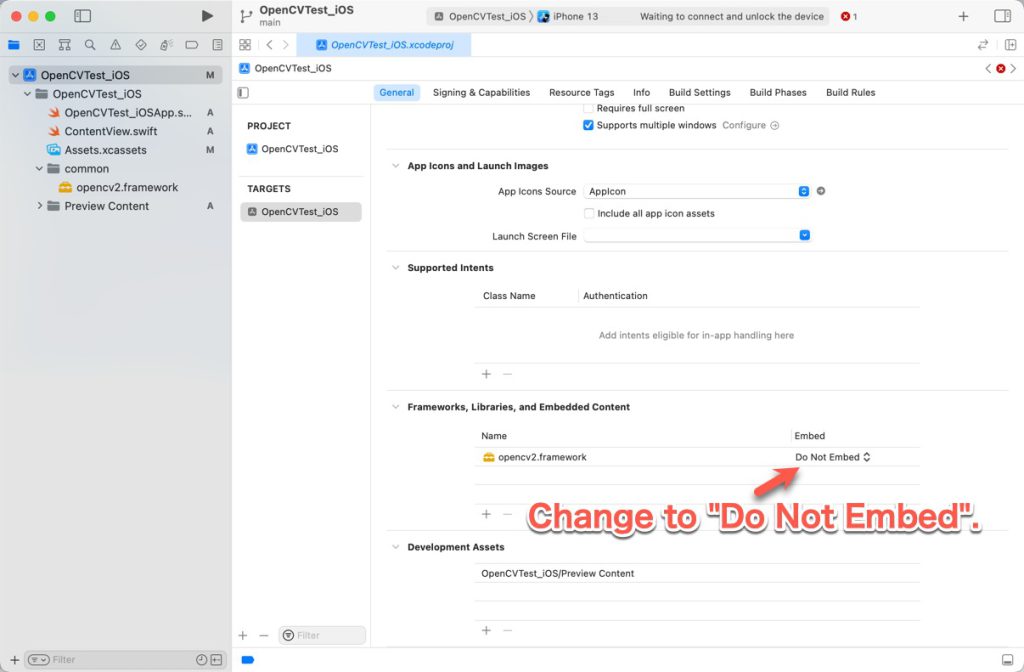 Select the "Do Not Embed"