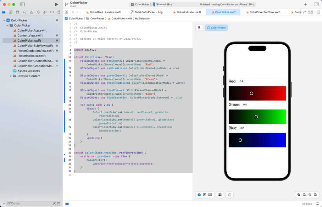 Preview of the ColorPicker
